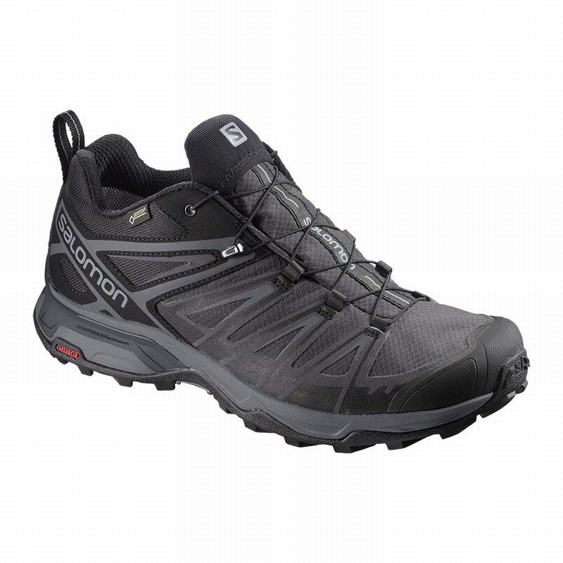 Buty Trekkingowe Męskie Salomon X ULTRA 3 WIDE GORE-TEX - Czarne - Polska (510-ZLWAYH)